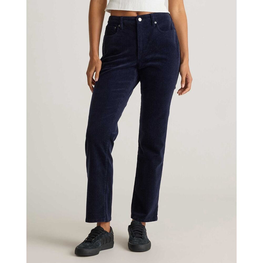Quince Navy Straight-Leg Corduroy Pants